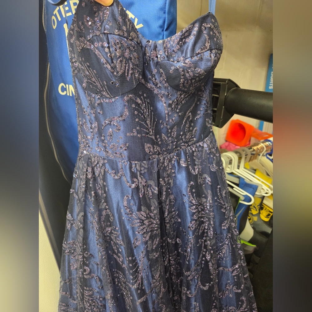 Blondie Nites Navy Blue Prom Dress